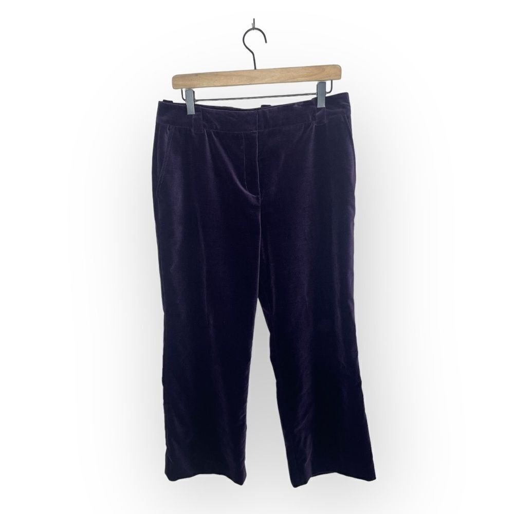 St John Collection Deep Purple Velvet Pants Size 12